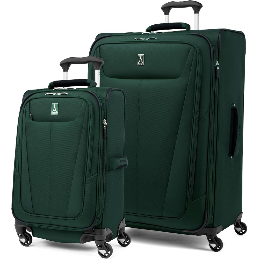 image:imageTravelpro Maxlite 5 Softside Spinner Set Forest 2Piece 2125 Includes CarryOn amp Medium Checked Expandable Luggage With 4 Wheels Lightweight amp Versatile Men amp WomenGreen Forest