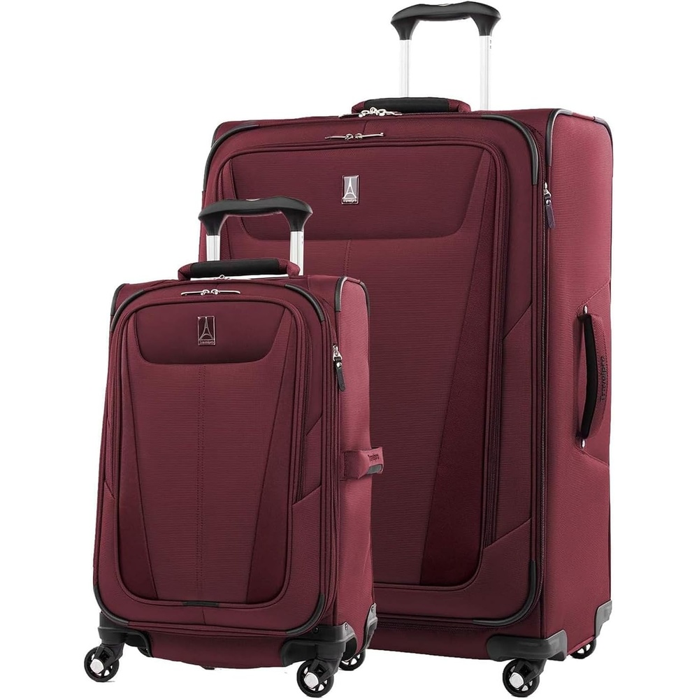 image:imageTravelpro Maxlite 5 Softside Spinner Set Red 2Piece 2129 Carry on and Large Checked Expandable Luggage With 4 Wheels Lightweight amp Versatile Travel Design Men amp Women