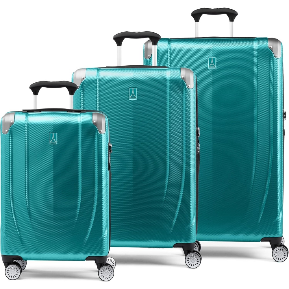 image:imageTravelpro Pathways 3 Hardside Luggage Set Teal 3Piece 212529 Carry on Medium Large Checked Expandable Hard Shell 8 Spinner Wheels amp TSAApproved Lock Lightweight for Men amp WomenKayak Teal