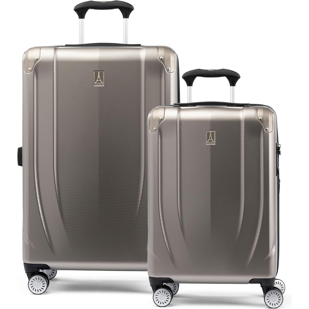 image:imageTravelpro Pathways 3 Hardside Luggage Set Teal 3Piece 212529 Carry on Medium Large Checked Expandable Hard Shell 8 Spinner Wheels amp TSAApproved Lock Lightweight for Men amp WomenChampagne