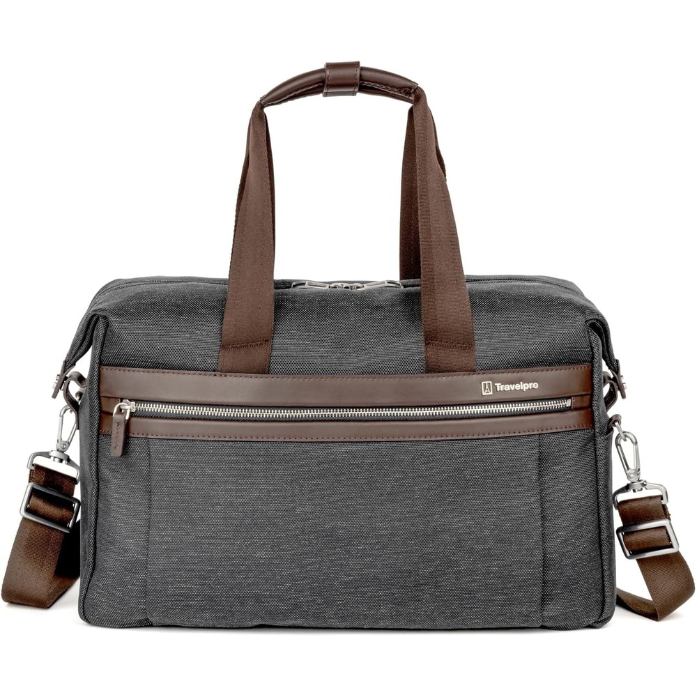 image:imageTravelpro Platinum Elite Carry on Soft Travel Underseat Tote Bag Weekender Overnight Men and Women165 InchVintage Grey