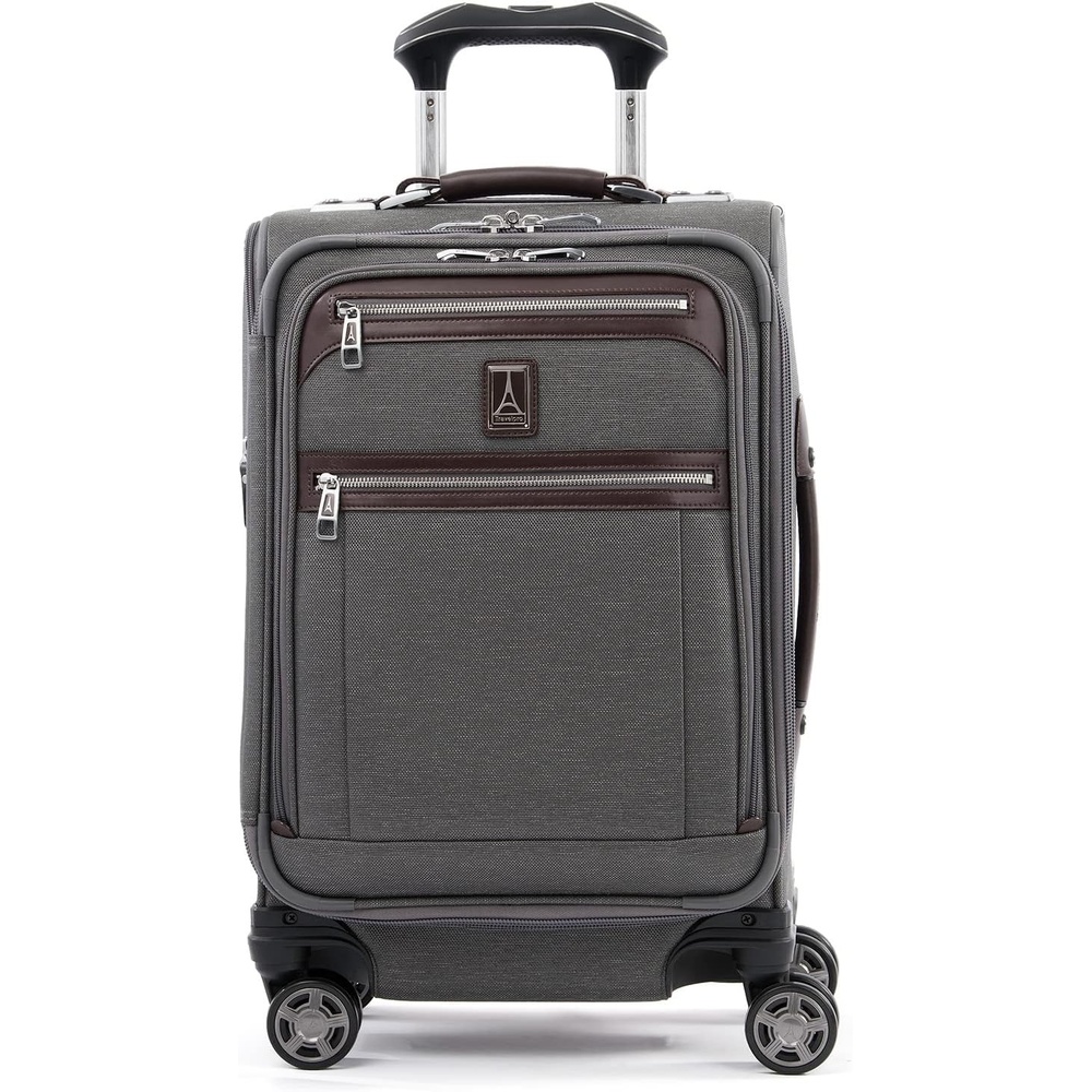 image:imageTravelpro Platinum Elite CarryOn Luggage Spinner Black 20Inch Expandable Softside With 8 Wheels USB Port TSA Lock amp Laptop amp Tablet Sleeves for Men amp WomenVintage Grey