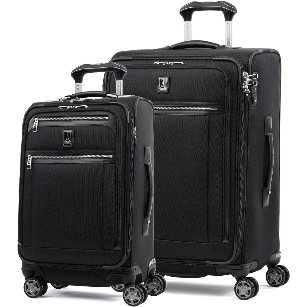 image:imageTravelpro Platinum Elite CarryOn Luggage Spinner Grey 21InchShadow Black