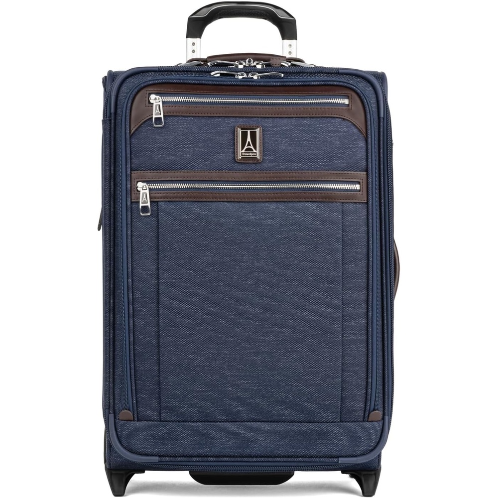 image:imageTravelpro Platinum Elite CarryOn Luggage Upright Grey 22Inch Expandable Softside With USB Port amp Multiple Organized Compartments for Men amp Women TravelersTrue Navy