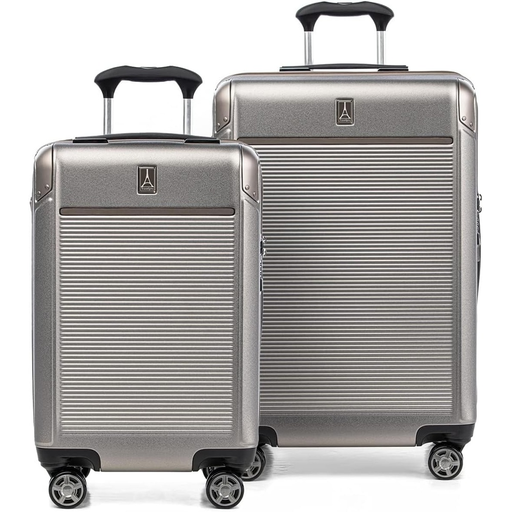 image:imageTravelpro Platinum Elite Hardside Checked Luggage Dark Sky 25Inch  Expandable Polycarbonate Shell With 8 Spinner Wheels TSA Lock amp Designed for Men amp Women Men amp WomenMetallic Sand