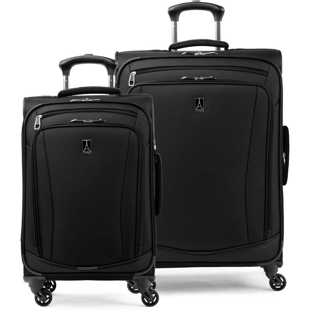 image:imageTravelpro Runway Softside 3Piece Luggage Set Black Expandable Suitcases With 4 Spinner Wheels amp Personal Item Size Underseat Soft Tote for Men amp Women TravelersBlack