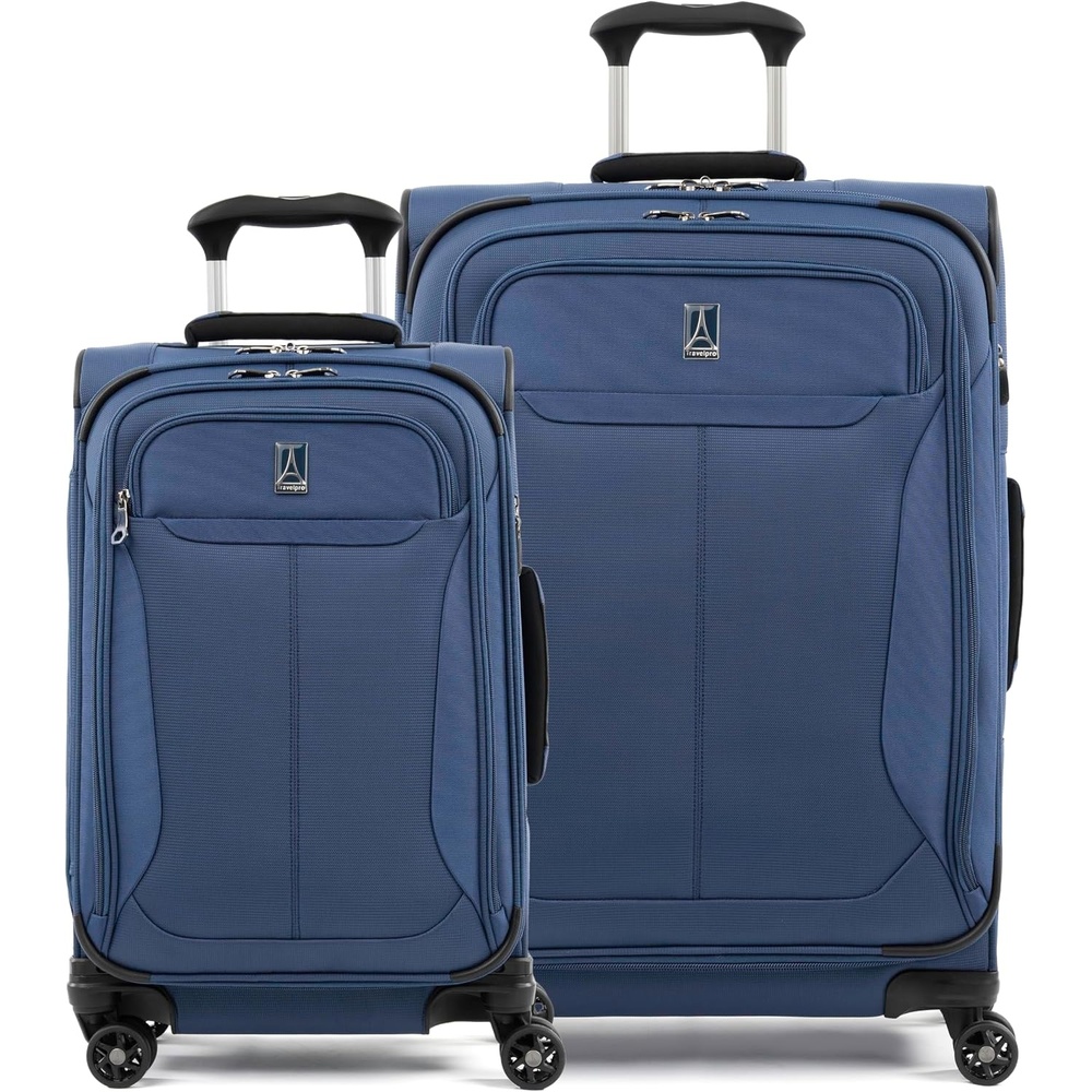 image:imageTravelpro Tourlite Softside 3Piece Set Expandable Luggage 4 Spinner Wheels Lightweight Suitcase 21 CarryOn 25 Checked Medium 29 Check Large BlackBlue