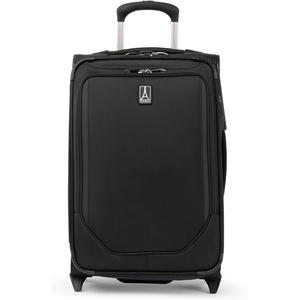 Travelpro Crew Classic Softside Carry-On Luggage, Grey, 22-Inch | Lightweight & Expandable 2-Wheel Upright Rollaboard With Multiple Pockets & Organization, Men & Women(Black)