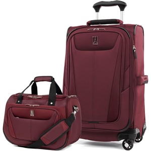 Travelpro Maxlite 5 Softside 2pc Set Expandable Carry On Luggage with 4 Spinner Wheels/Soft Underseat Tote, Lightweight Suitcase, Men and Women, Slate Green(Burgundy)
