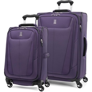 Travelpro Maxlite 5 Softside 2pc Set Expandable Carry On Luggage with 4 Spinner Wheels/Soft Underseat Tote, Lightweight Suitcase, Men and Women, Slate Green(Imperial Purple)