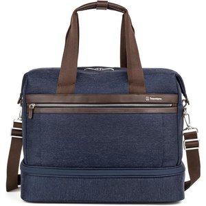 Travelpro Platinum Elite Carry on Soft Travel Drop-Bottom Weekender Bag, Overnight, Men and Women(True Navy Blue)