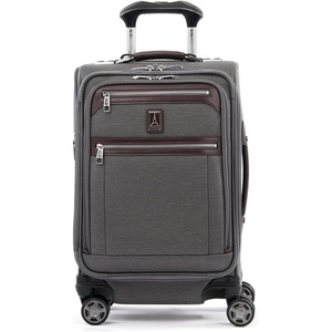 Travelpro Platinum Elite Carry-On Luggage Spinner, Black, 20-Inch | Expandable Softside With 8 Wheels, USB Port, TSA Lock & Laptop & Tablet Sleeves for Men & Women(Vintage Grey)