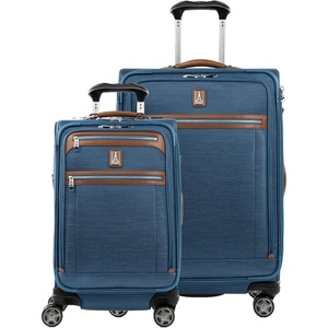 Travelpro Platinum Elite Carry-On Luggage Spinner, Grey, 21-Inch(Coastal Blue)