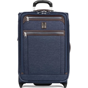 Travelpro Platinum Elite Carry-On Luggage Upright, Grey, 22-Inch | Expandable Softside With USB Port & Multiple Organized Compartments for Men & Women Travelers(True Navy)