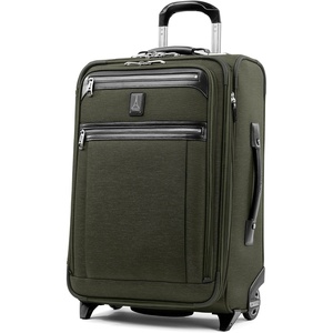 Travelpro Platinum Elite Carry-On Luggage Upright, Grey, 22-Inch | Expandable Softside With USB Port & Multiple Organized Compartments for Men & Women Travelers(Pilot Green)